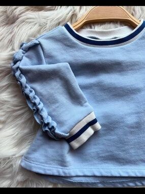 First Impressions Light Blue Sweatshirt with Navy & White Trim